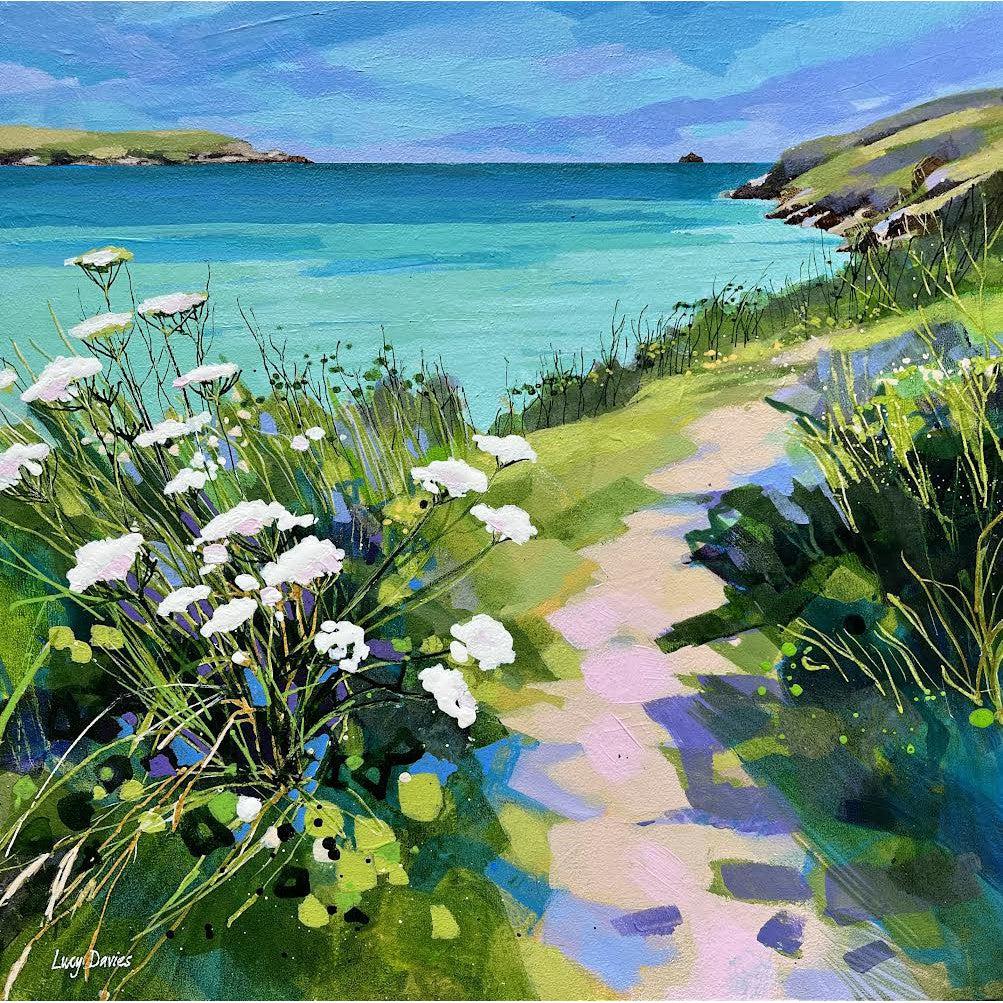 'Walking to Daymer Bay' by Lucy Davies available at Padstow Gallery, Cornwall