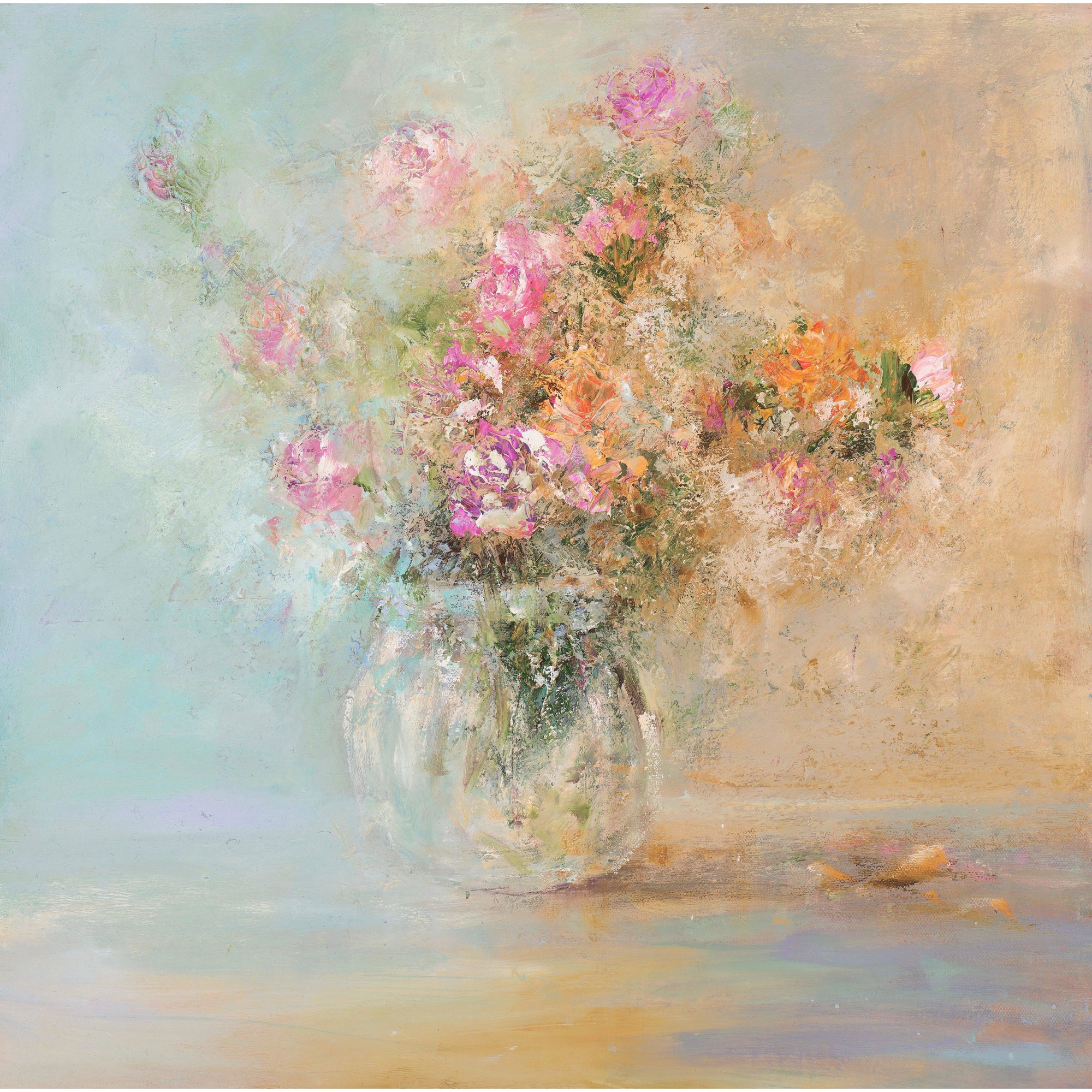 A gift of sweet sun blaze roses by Amanda Hoskin, available at Padstow Gallery, Cornwall