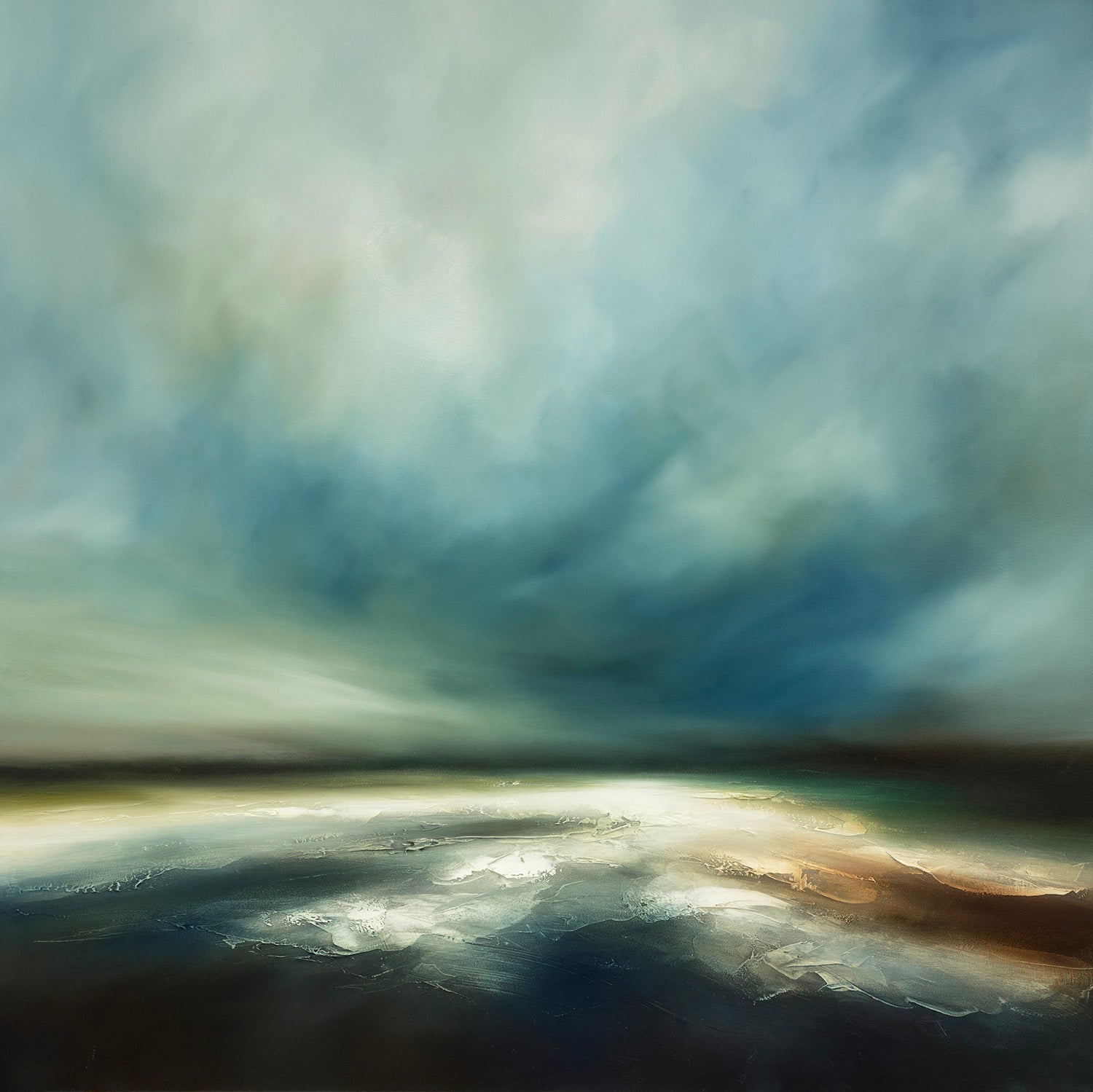 'The Far Shore' oil on canvas by Paul Bennett, available at Padstow Gallery, Cornwall