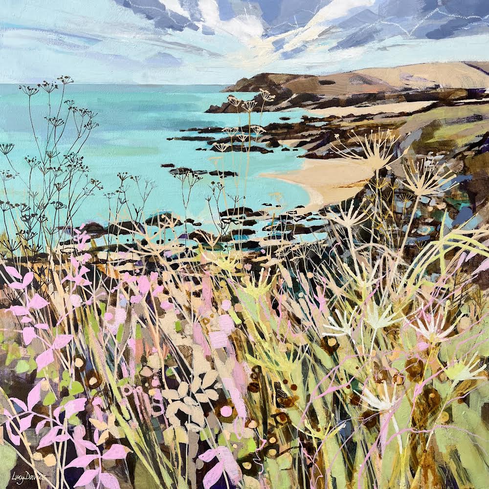 'Walking to Trevone' by Lucy Davies available at Padstow Gallery, Cornwall