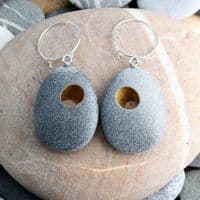 Hole Pebble Earrings by John and Dawn Field, available at Padstow Gallery, Cornwall