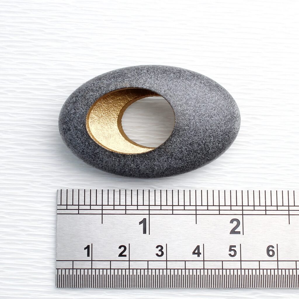 JDF7 Hollow Pebble Brooch by John and Dawn Field, available at Padstow Gallery, Cornwall