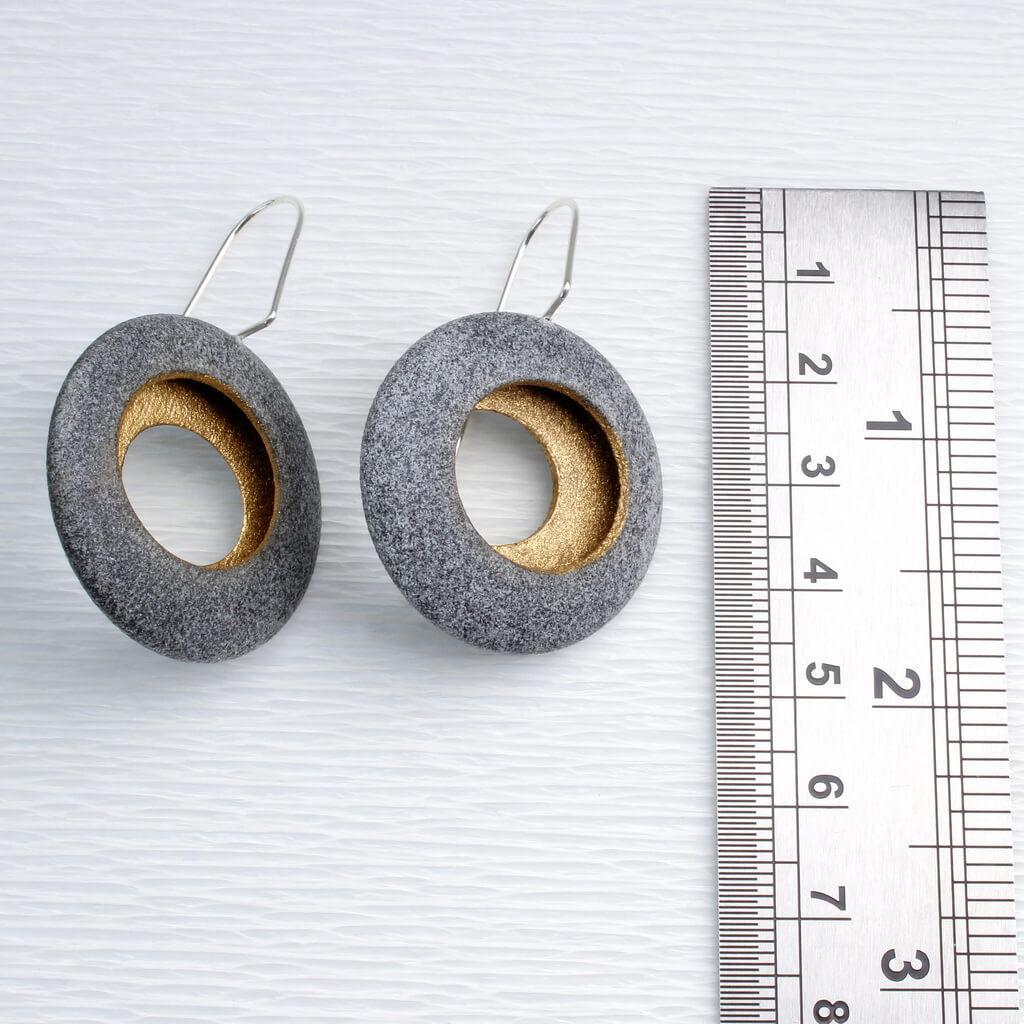 JDF2 Round Pebble Earrings by John and Dawn Field, available at Padstow Gallery, Cornwall