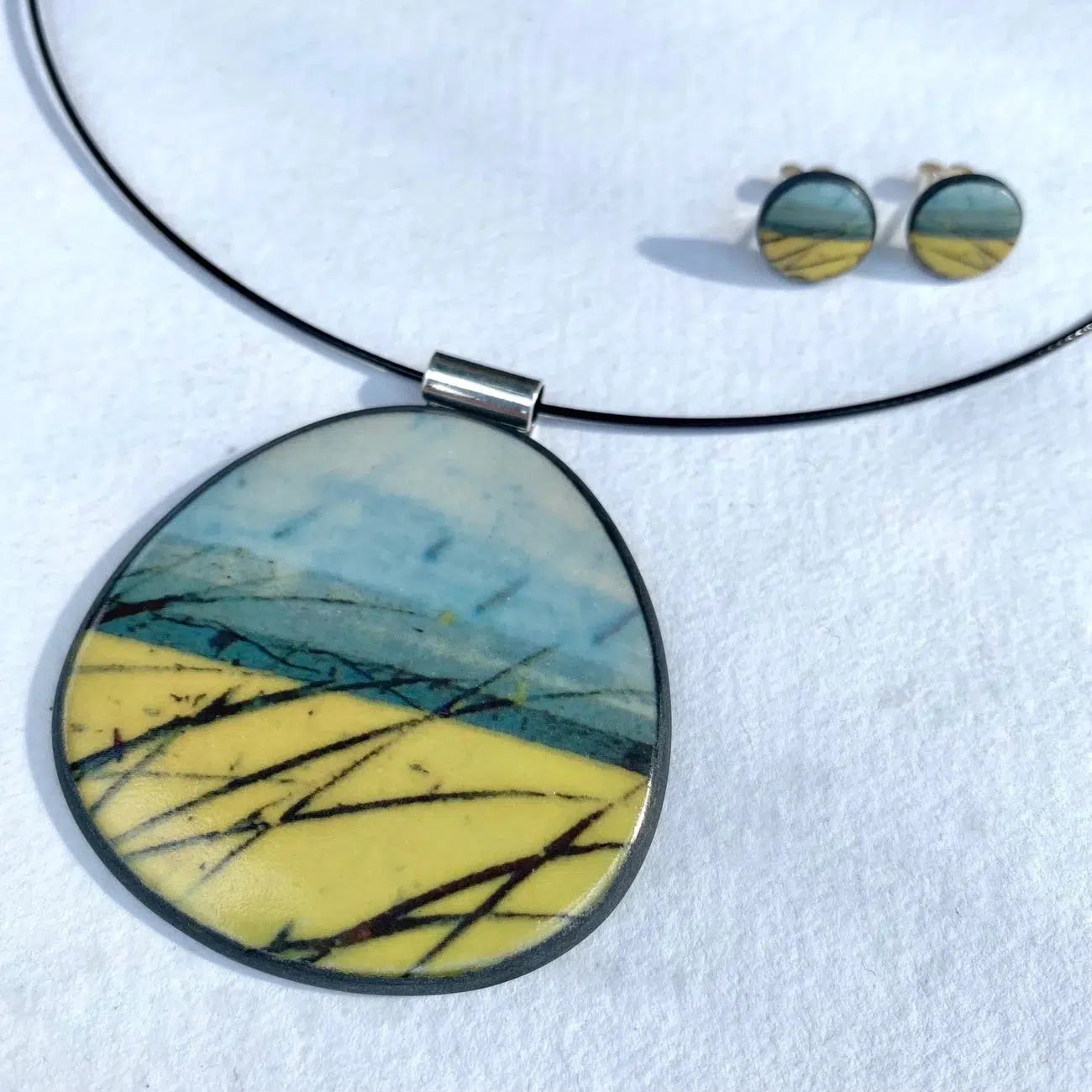 P-SKR Skyline Rounded Pendant by Karen Howarth at Padstow Gallery, Cornwall