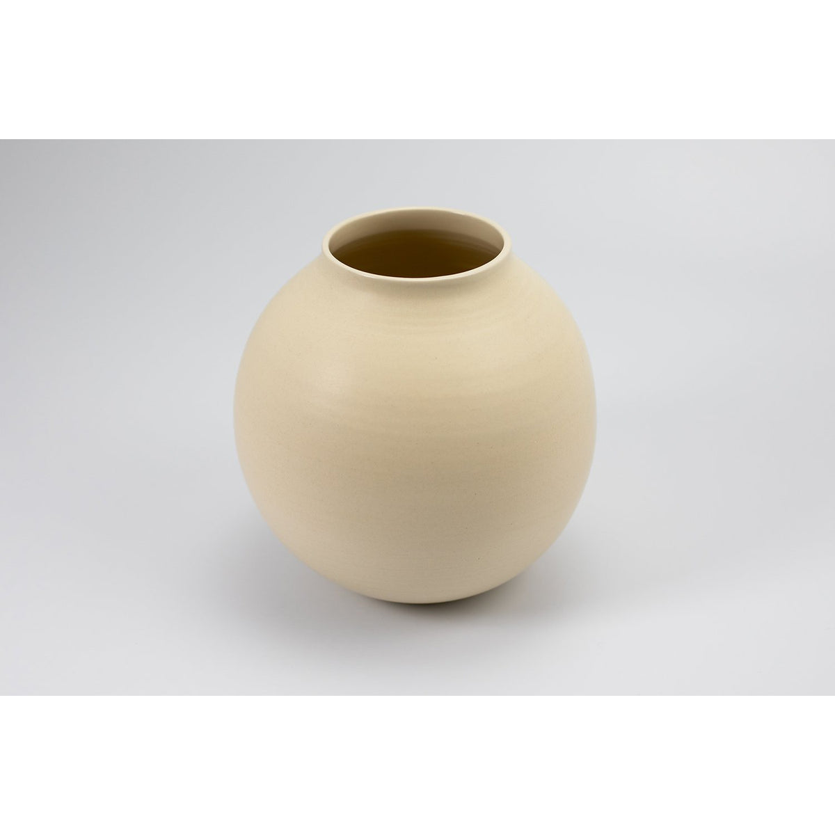 Wheel thrown, ivory moon jar, by Lucy Burley ceramics, available at Padstow Gallery, Cornwall 