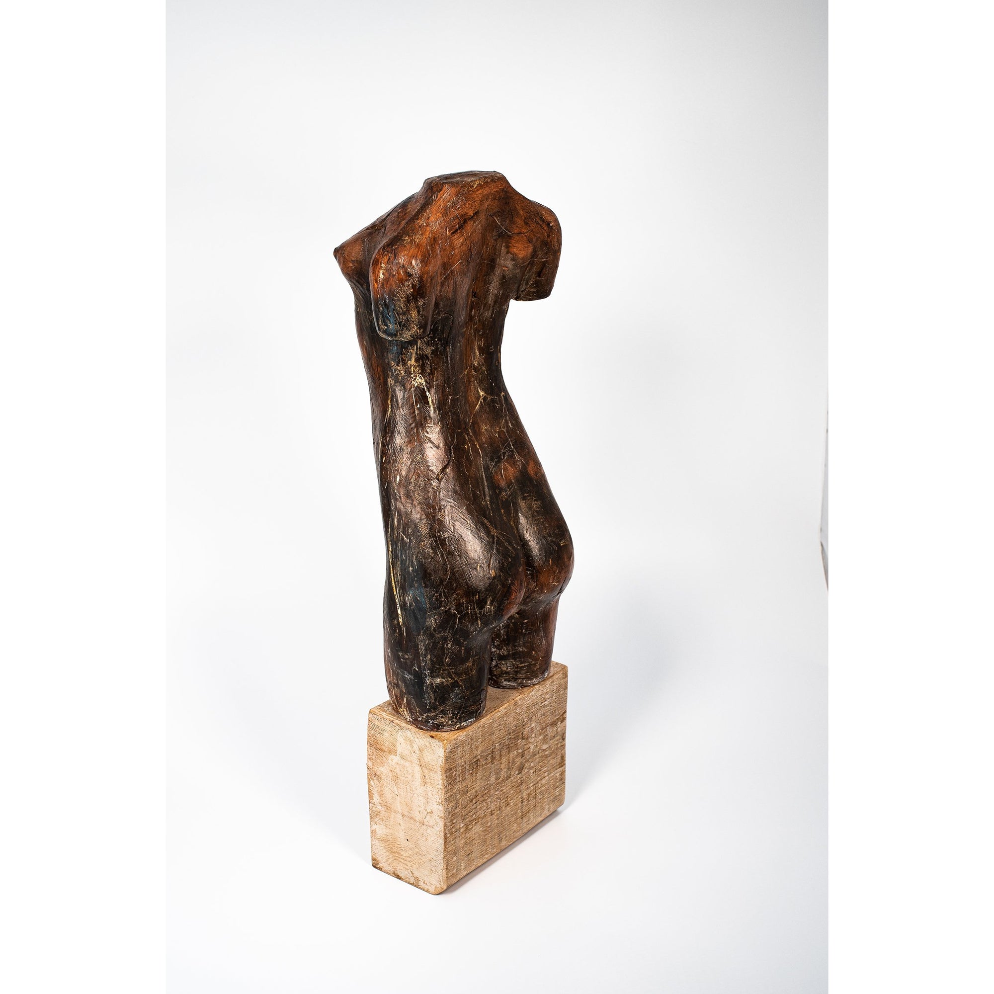 OK, Glazed terracotta standing figure on a block, by Sophie Howard, available from Padstow Gallery, Cornwall