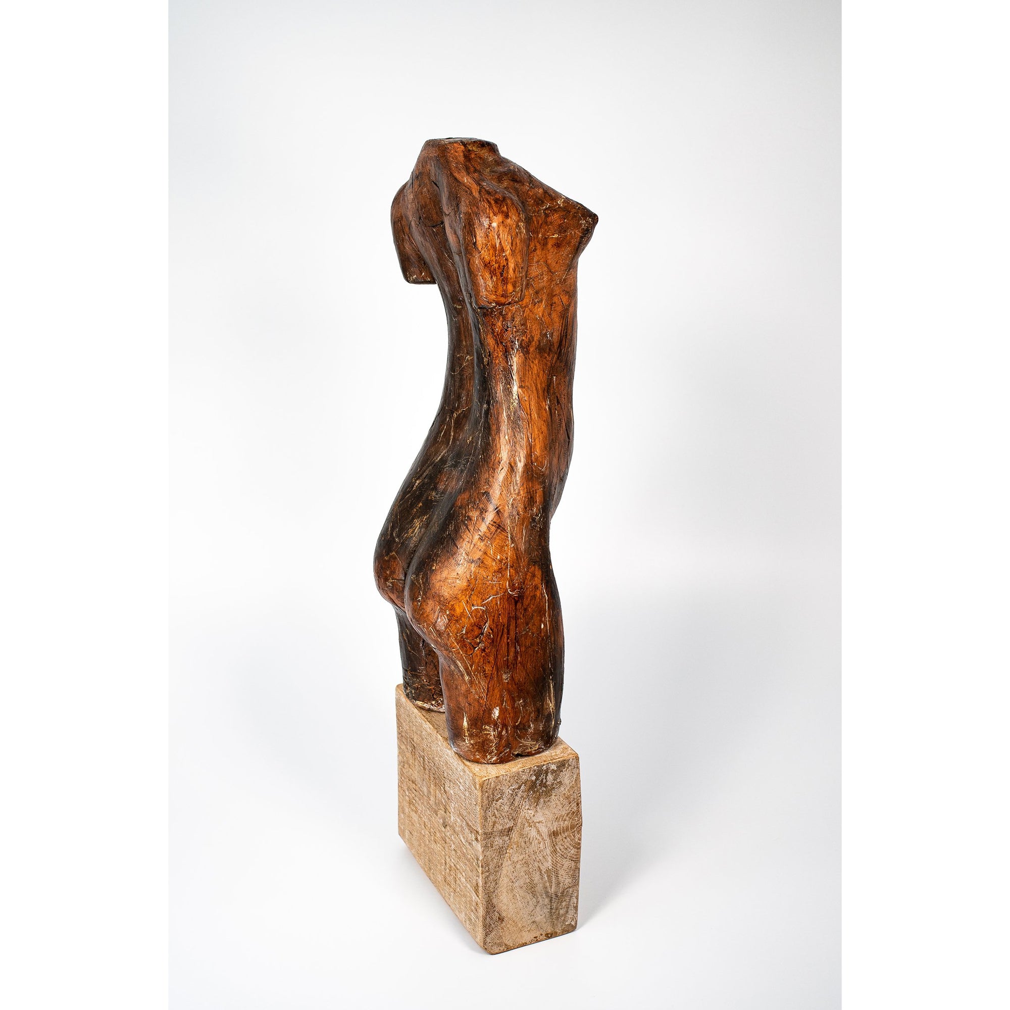 OK, Glazed terracotta standing figure on a block, by Sophie Howard, available from Padstow Gallery, Cornwall