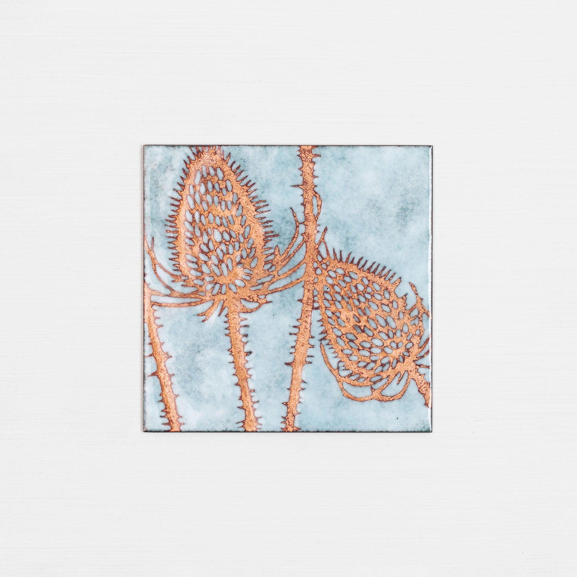Vitreous enamel on copper panel, by Janine Partington, available from Padstow Gallery Cornwall