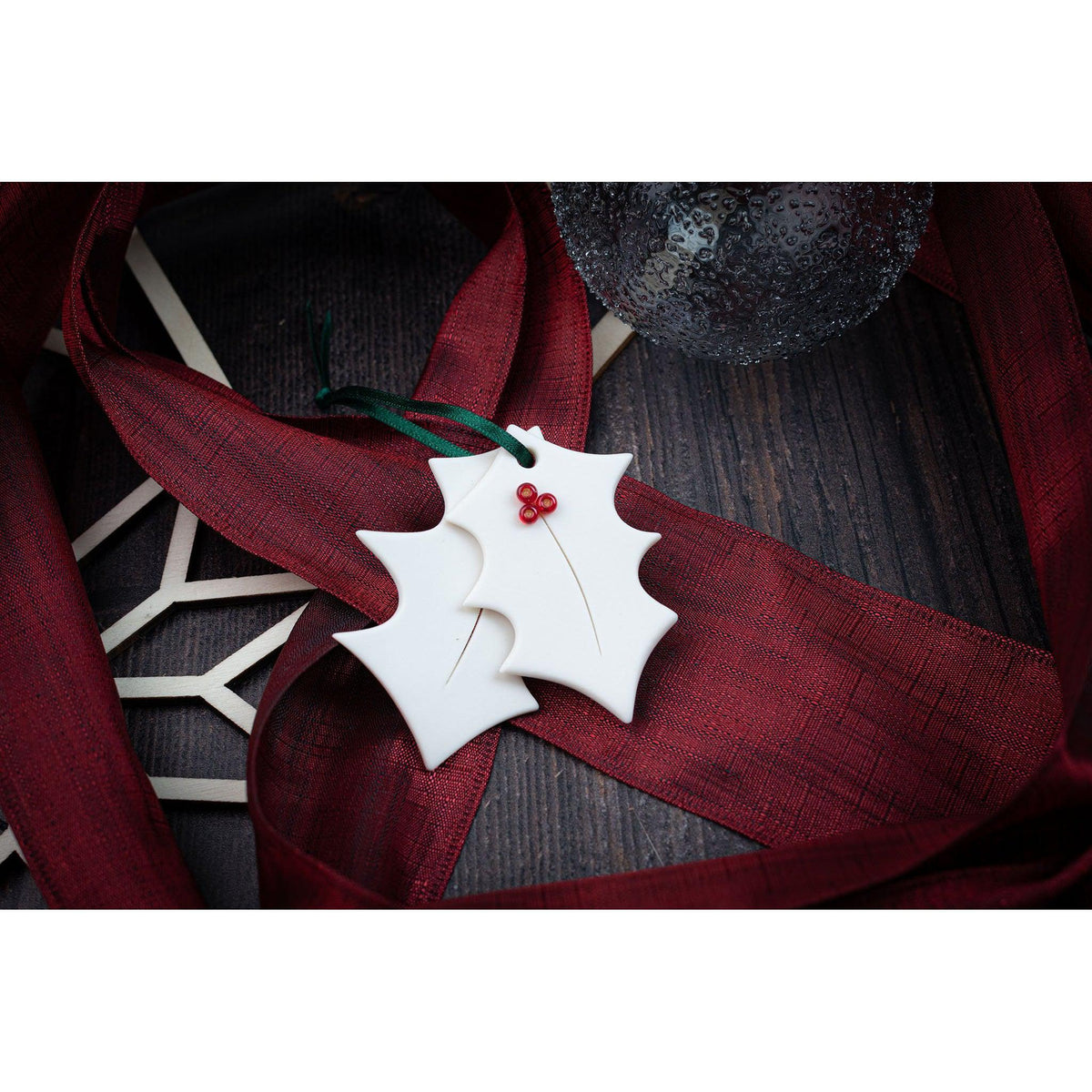 Holly decoration by Rhian Winslade, available at Padstow Gallery, Cornwall
