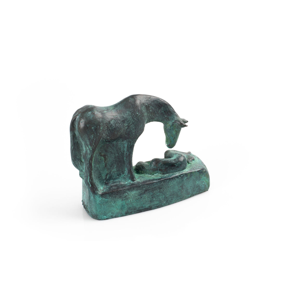Lying open edition bronze resin sculpture by Sophie Howard, available at Padstow Gallery, Cornwall