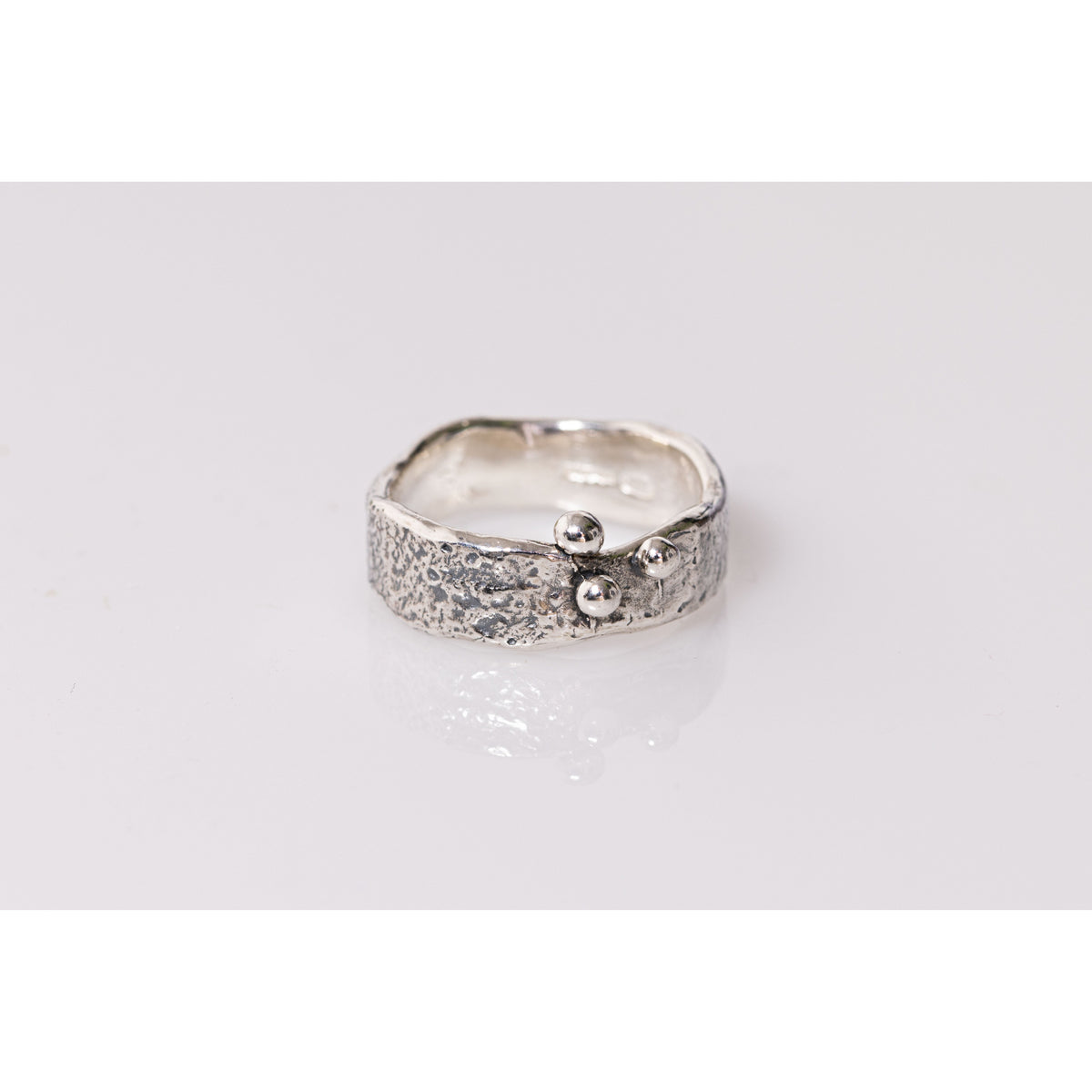 &#39;SA R13 Organic Silver Ring&#39; by Sandra Austin jewellery, available at Padstow Gallery, Cornwall