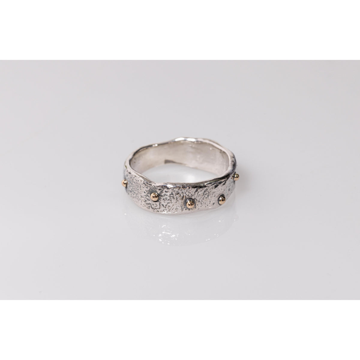 &#39;SA R15 Organic Silver Ring&#39; by Sandra Austin jewellery, available at Padstow Gallery, Cornwall