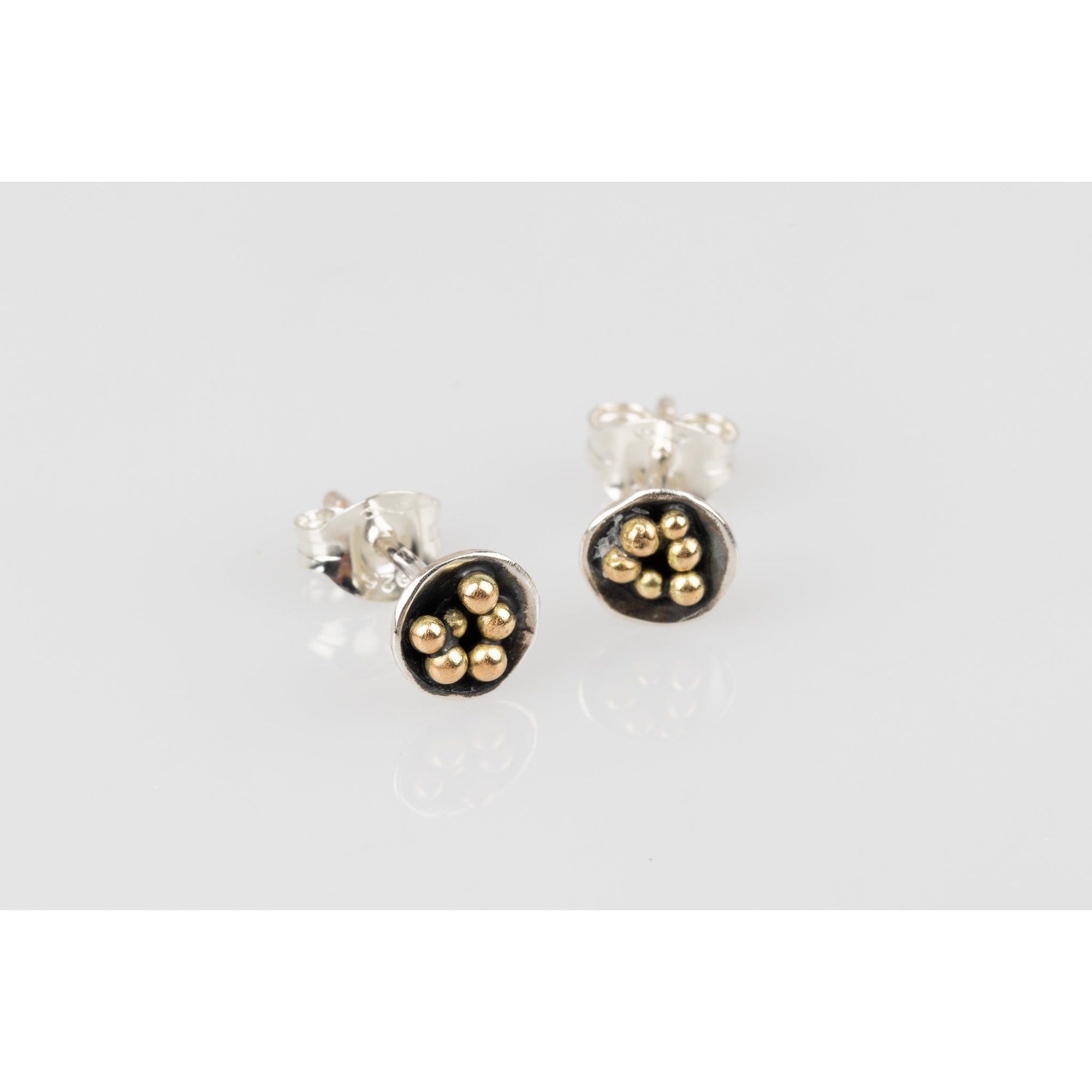 'SA Ea48 Silver oxidised studs' by Sandra Austin jewellery, available at Padstow Gallery, Cornwall