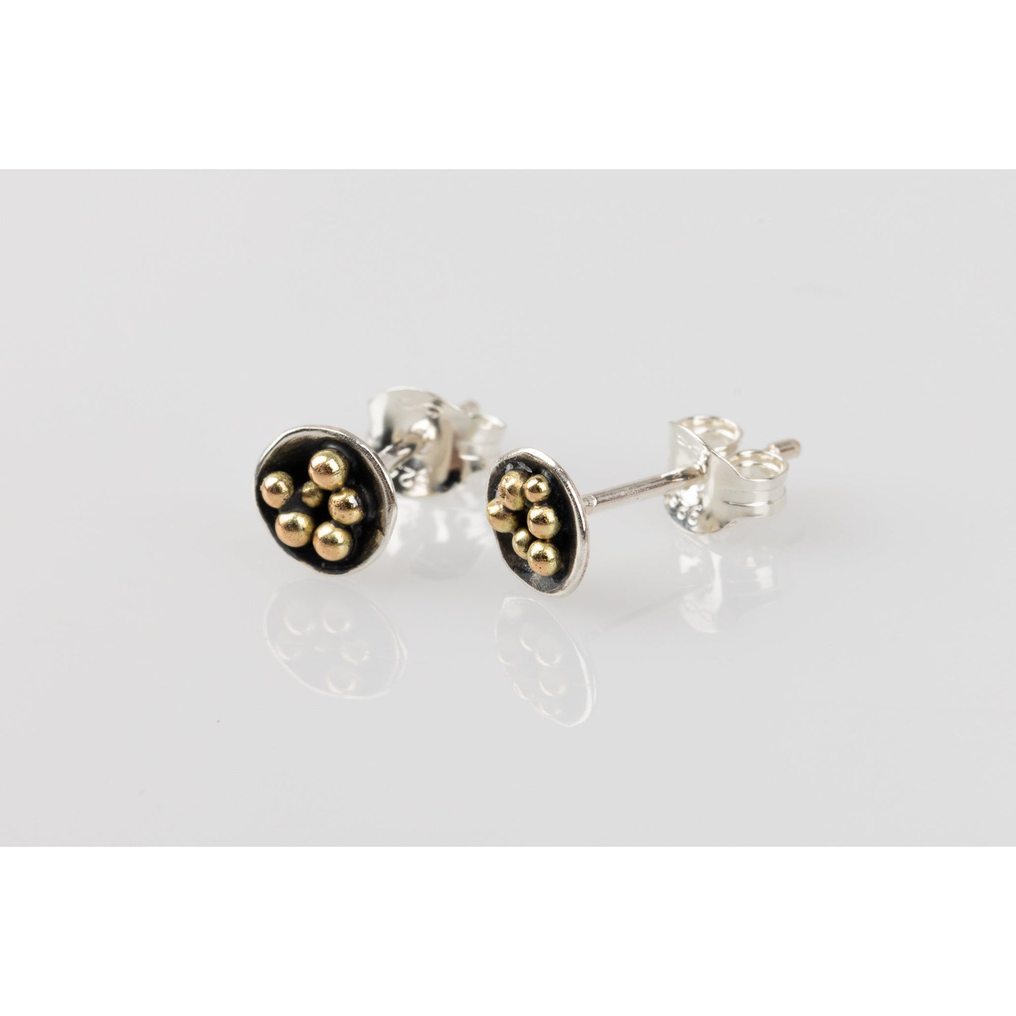 'SA Ea48 Silver oxidised studs' by Sandra Austin jewellery, available at Padstow Gallery, Cornwall