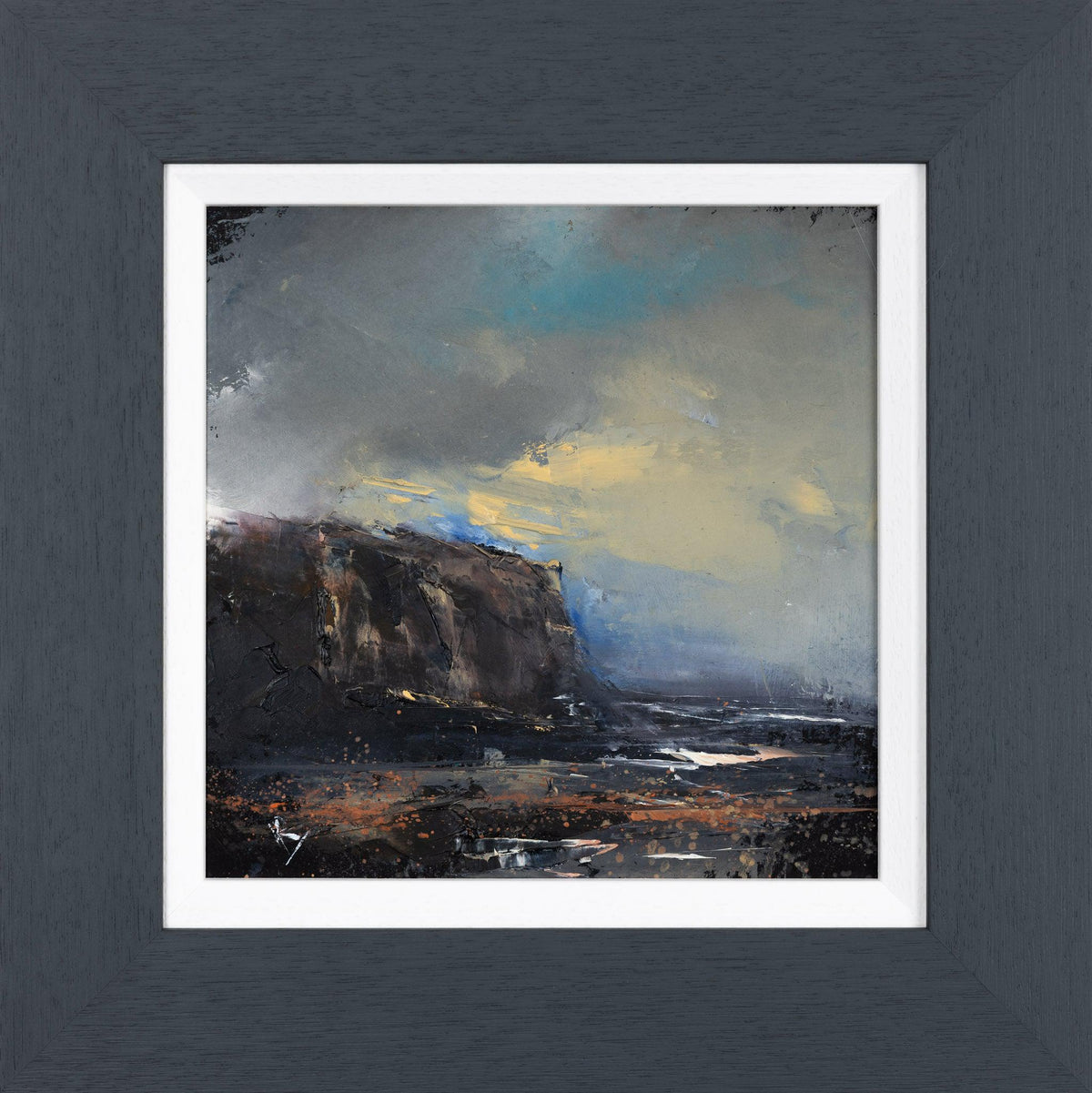 &#39;High Cliff&#39; oil on board original by Ian Rawnsley, available at Padstow Gallery, Cornwall