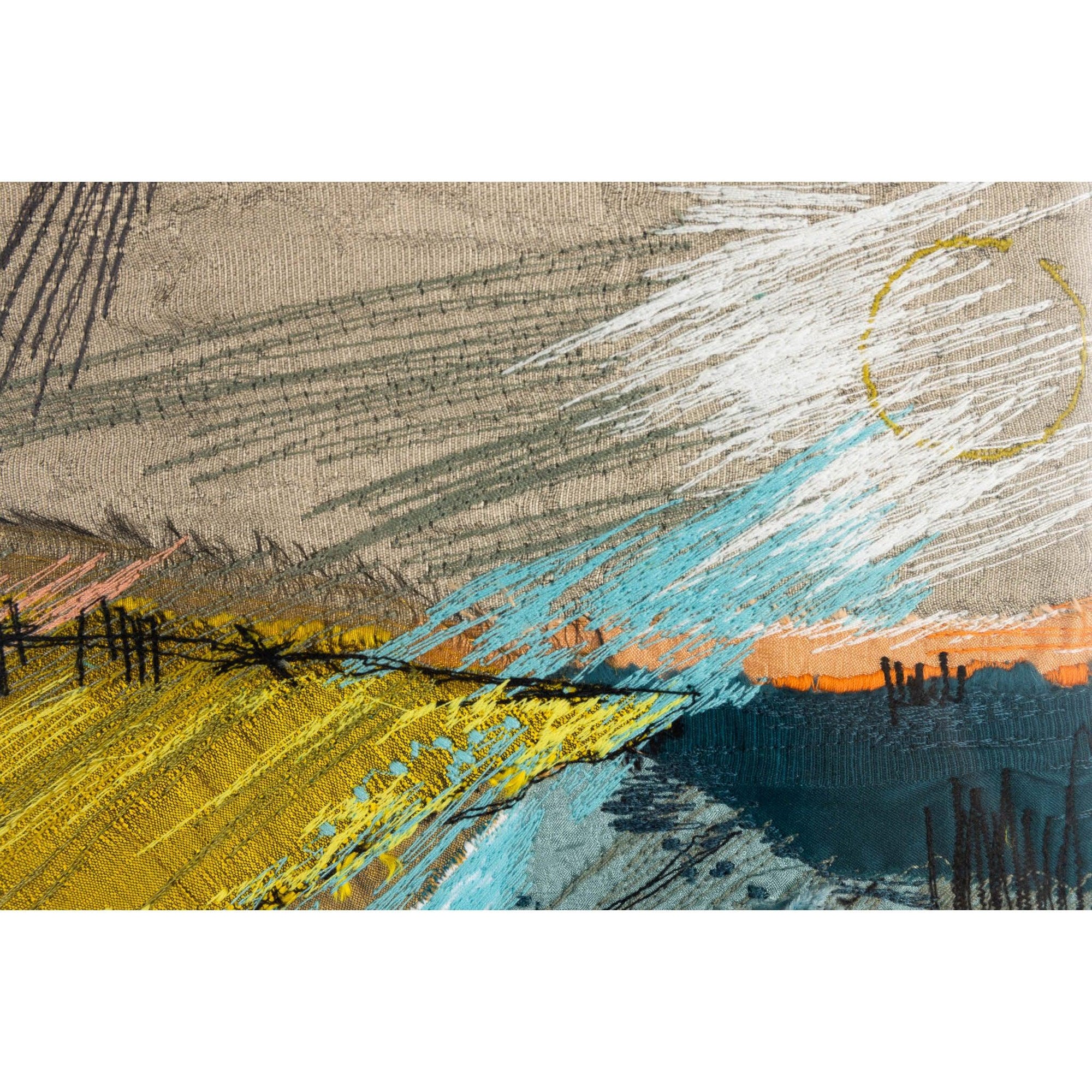 'Harvest' dynamic stitched textiles by Sarah Pooley, available at Padstow Gallery, Cornwall