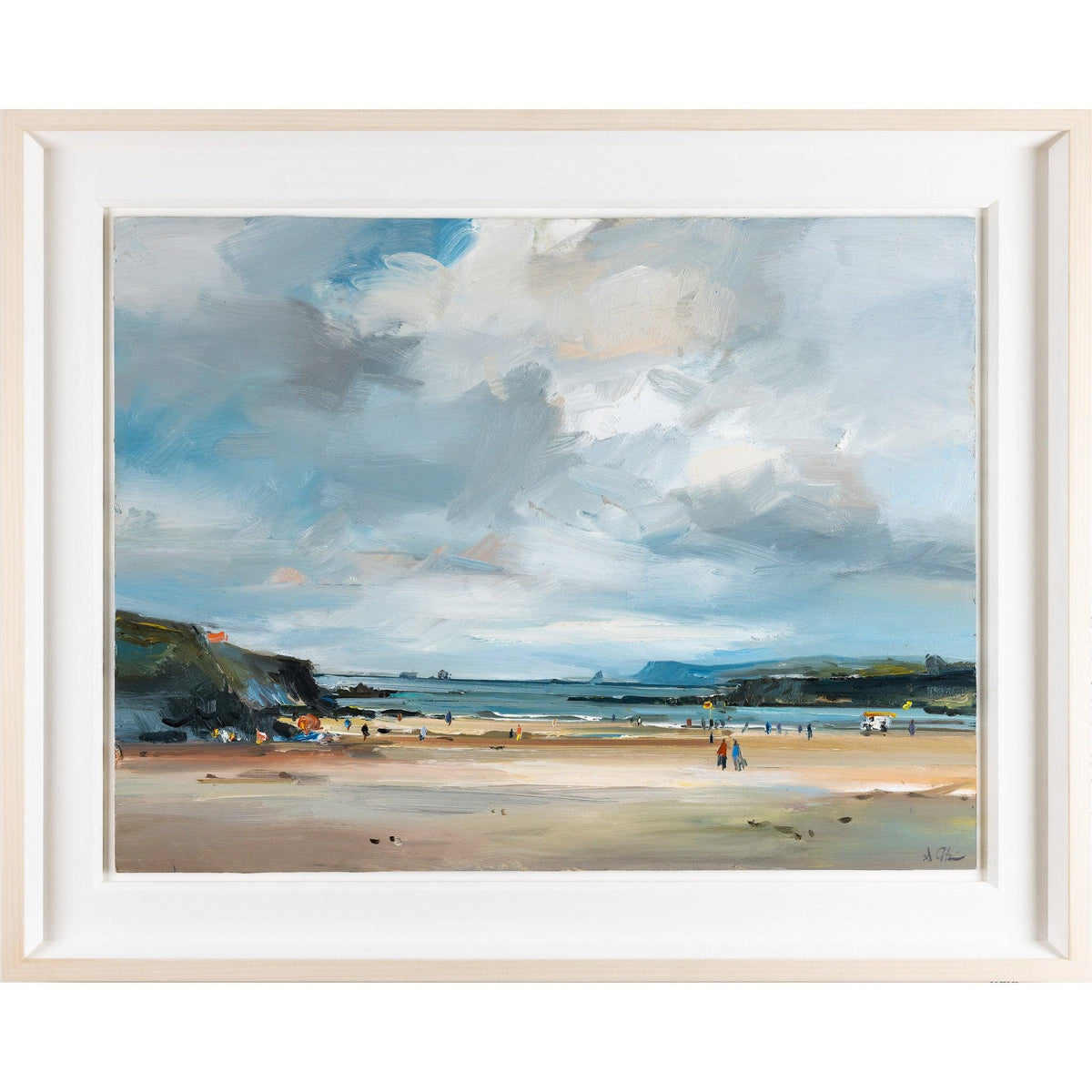 &#39;Summers Day On Treyarnon Bay&#39; oil on board original by David Atkins, available at Padstow Gallery, Cornwall