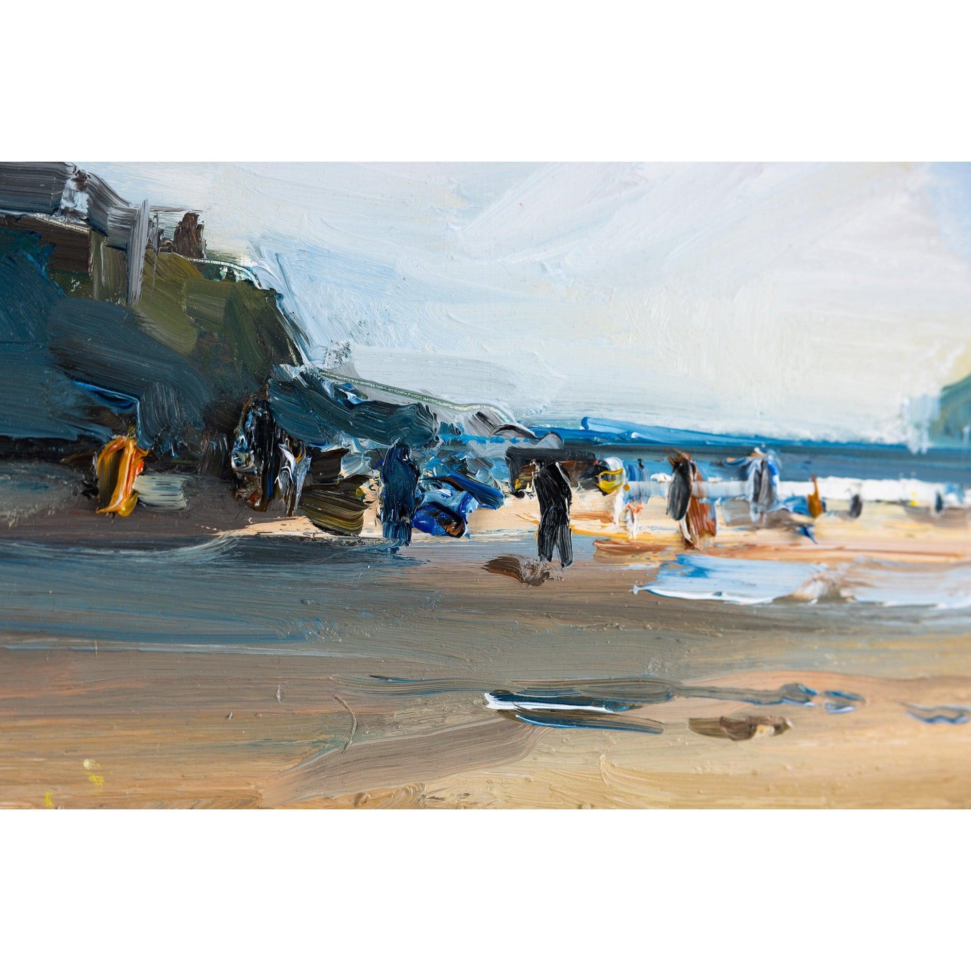 'A Late Summers Day, Treyarnon Bay' oil on board original by David Atkins, available at Padstow Gallery, Cornwall