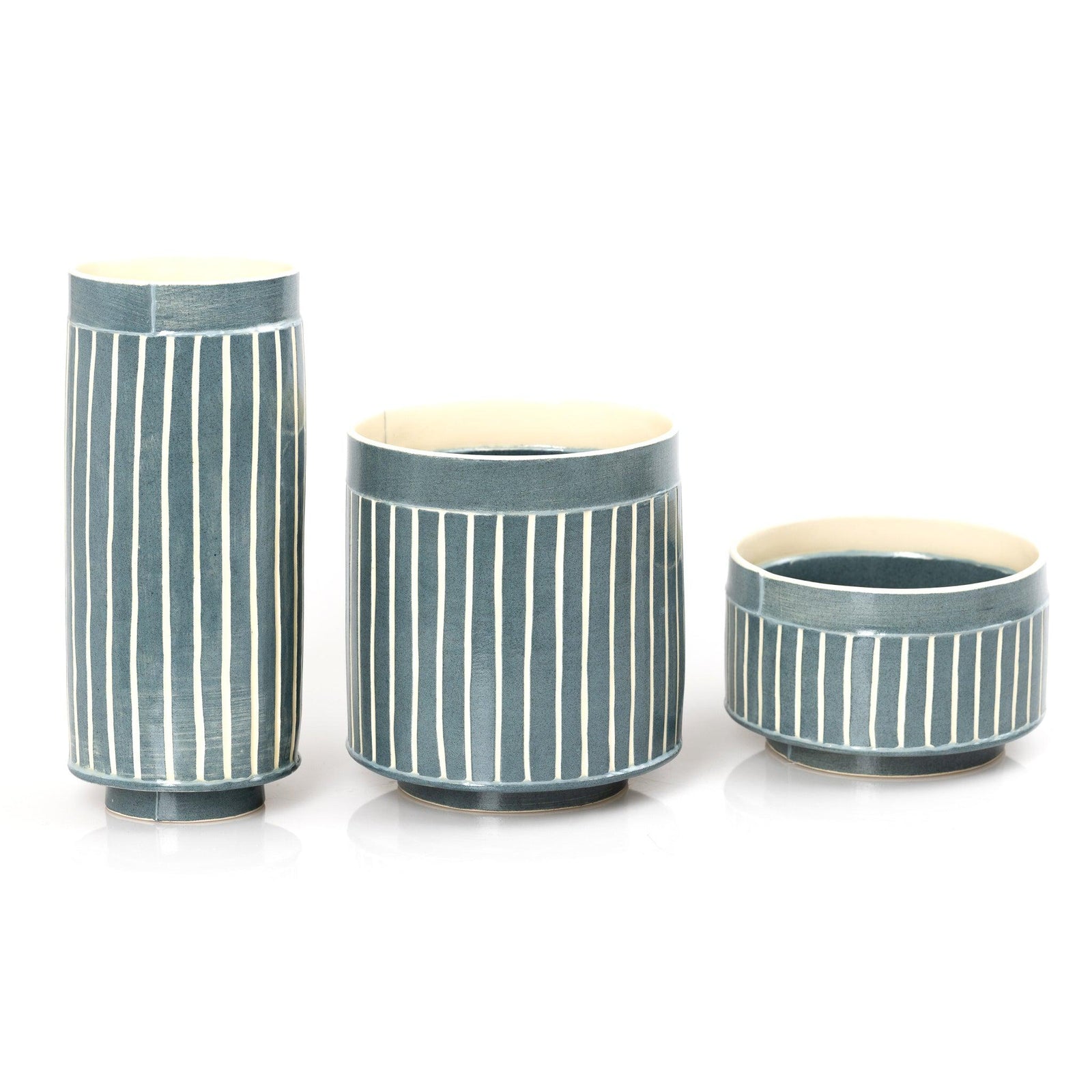 Sh.V2 Short Bowl, handbuilt ceramic created by Emily-Kriste Wilcox, available from Padstow Gallery, Cornwall