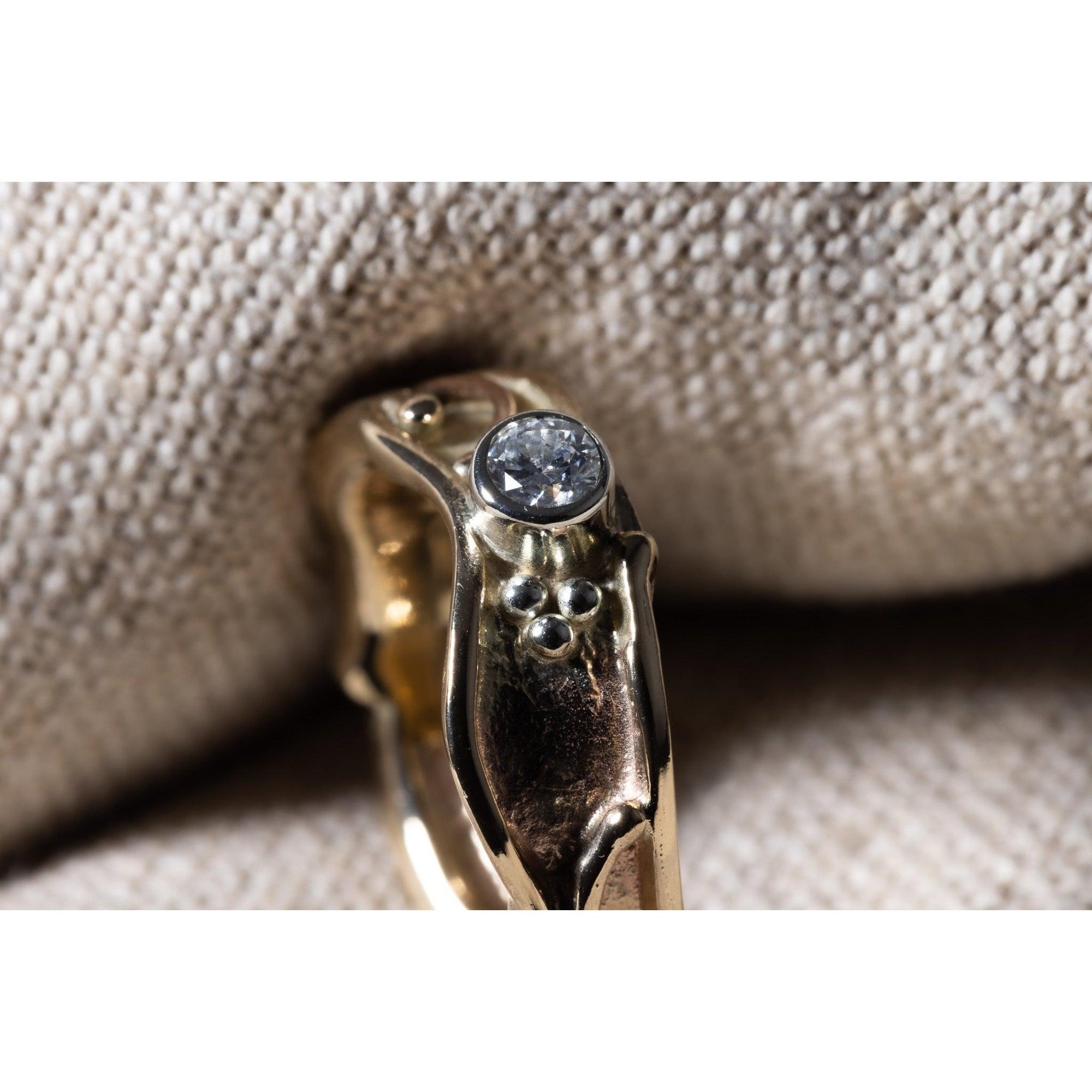 'LG25 9ct Gold & Diamond Ring' by Les Grimshaw, available at Padstow Gallery, Cornwall
