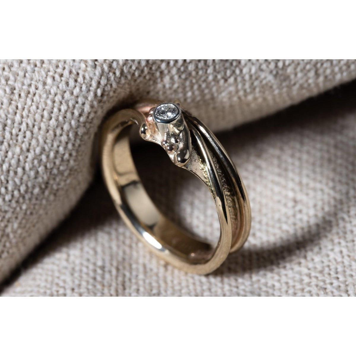 &#39;LG23 9ct Gold &amp; Diamond Ring&#39; by Les Grimshaw, available at Padstow Gallery, Cornwall