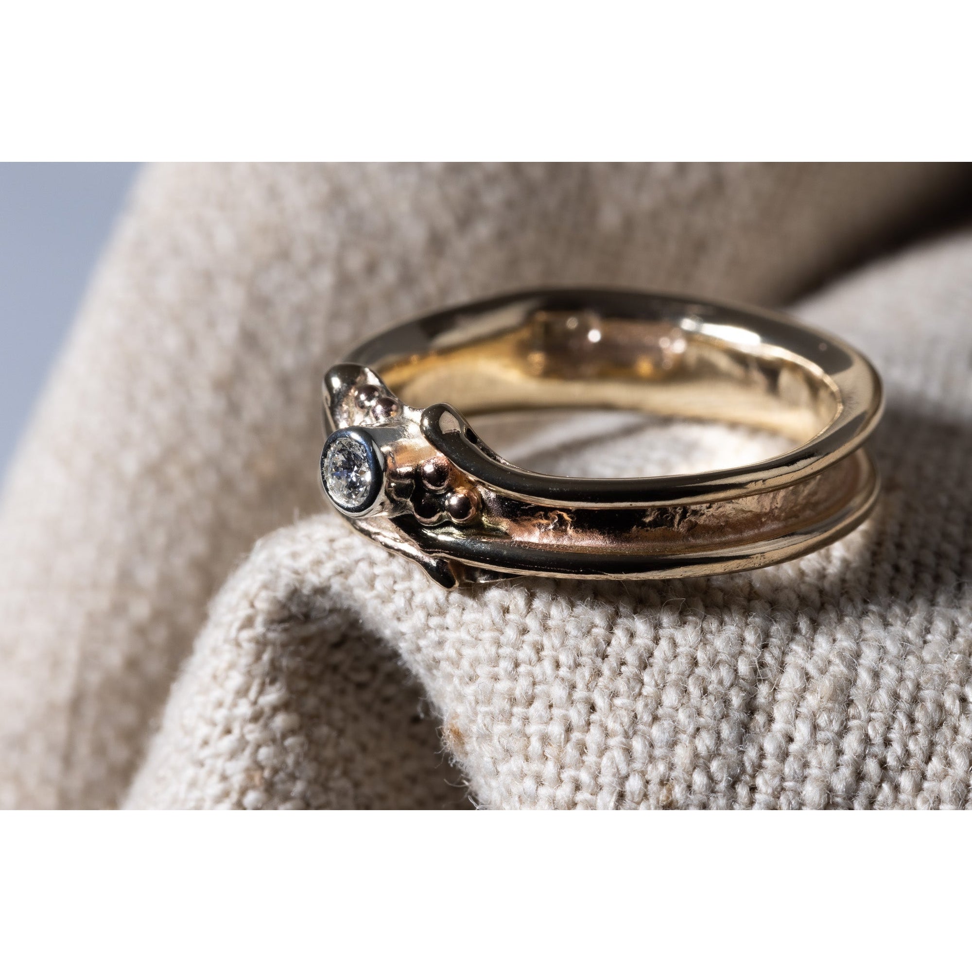 'LG23 9ct Gold & Diamond Ring' by Les Grimshaw, available at Padstow Gallery, Cornwall