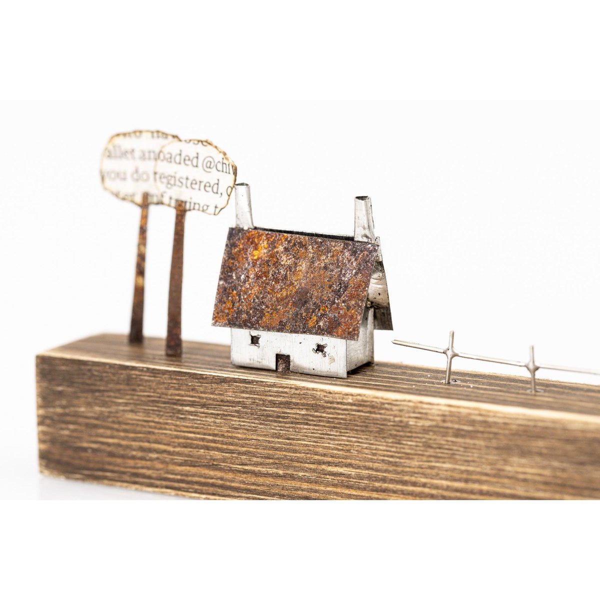 Cottage and fence by Sarah Jane Brown available at Padstow Gallery, Cornwall