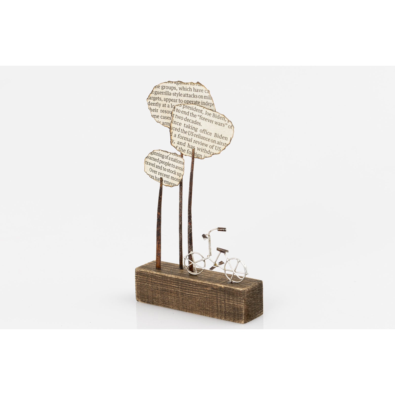 Bicycle and trees by Sarah Jane Brown available at Padstow Gallery, Cornwall