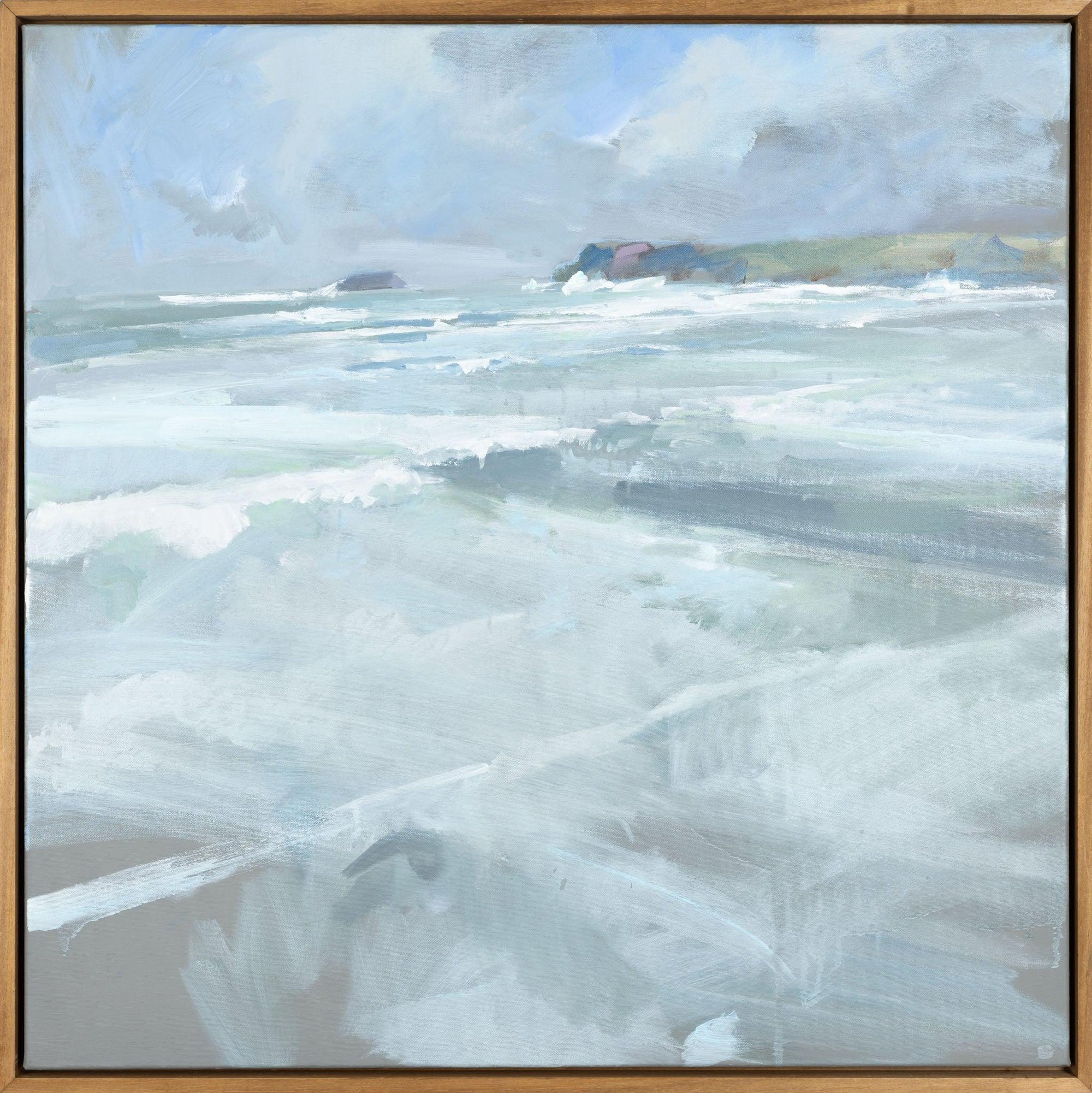 'Polzeath' acrylic original by Andrew Jago, available at Padstow Gallery, Cornwall