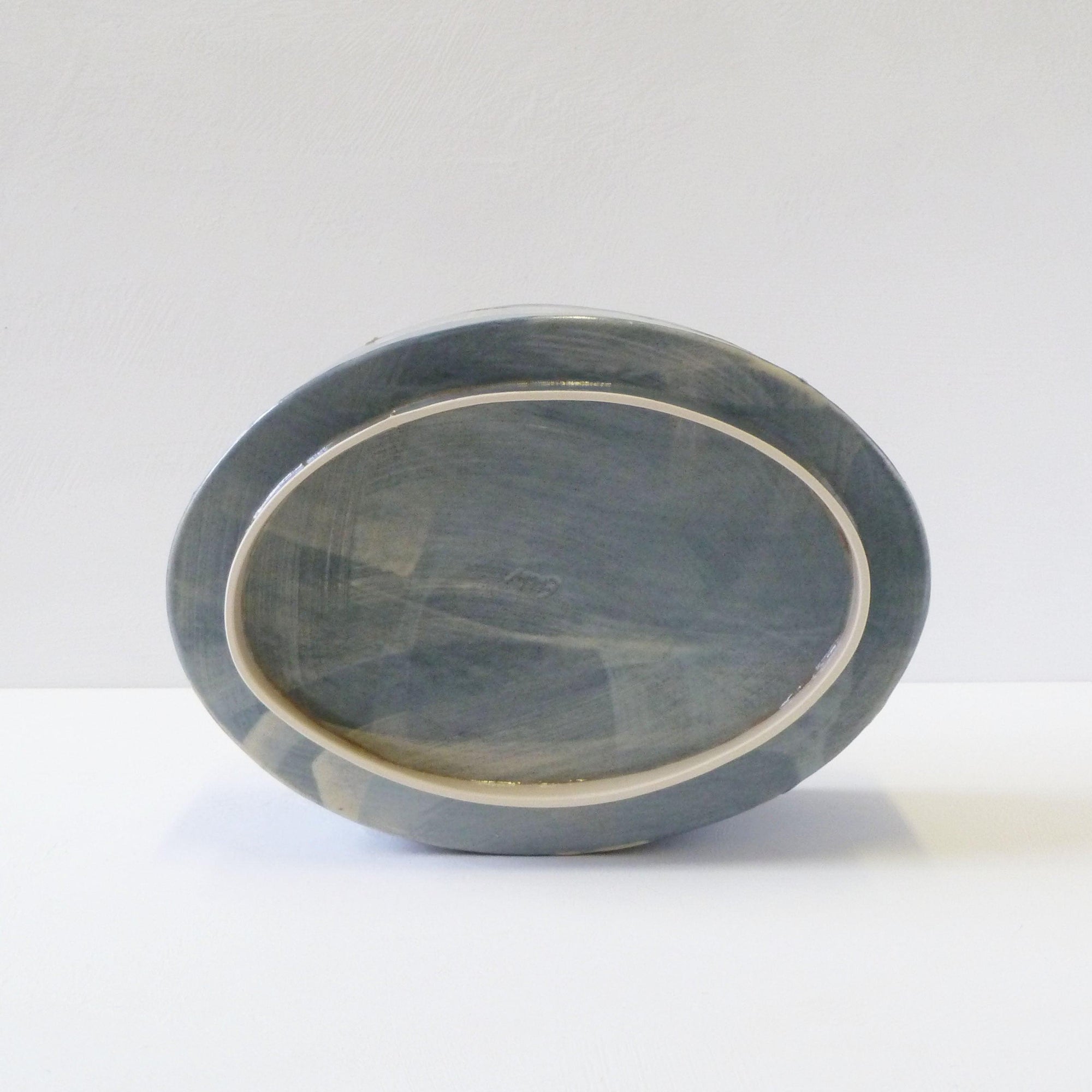 Short Oval Vessel (Sh.032) | Blue | handbuilt ceramic created by Emily-Kriste Wilcox, available from Padstow Gallery, Cornwall