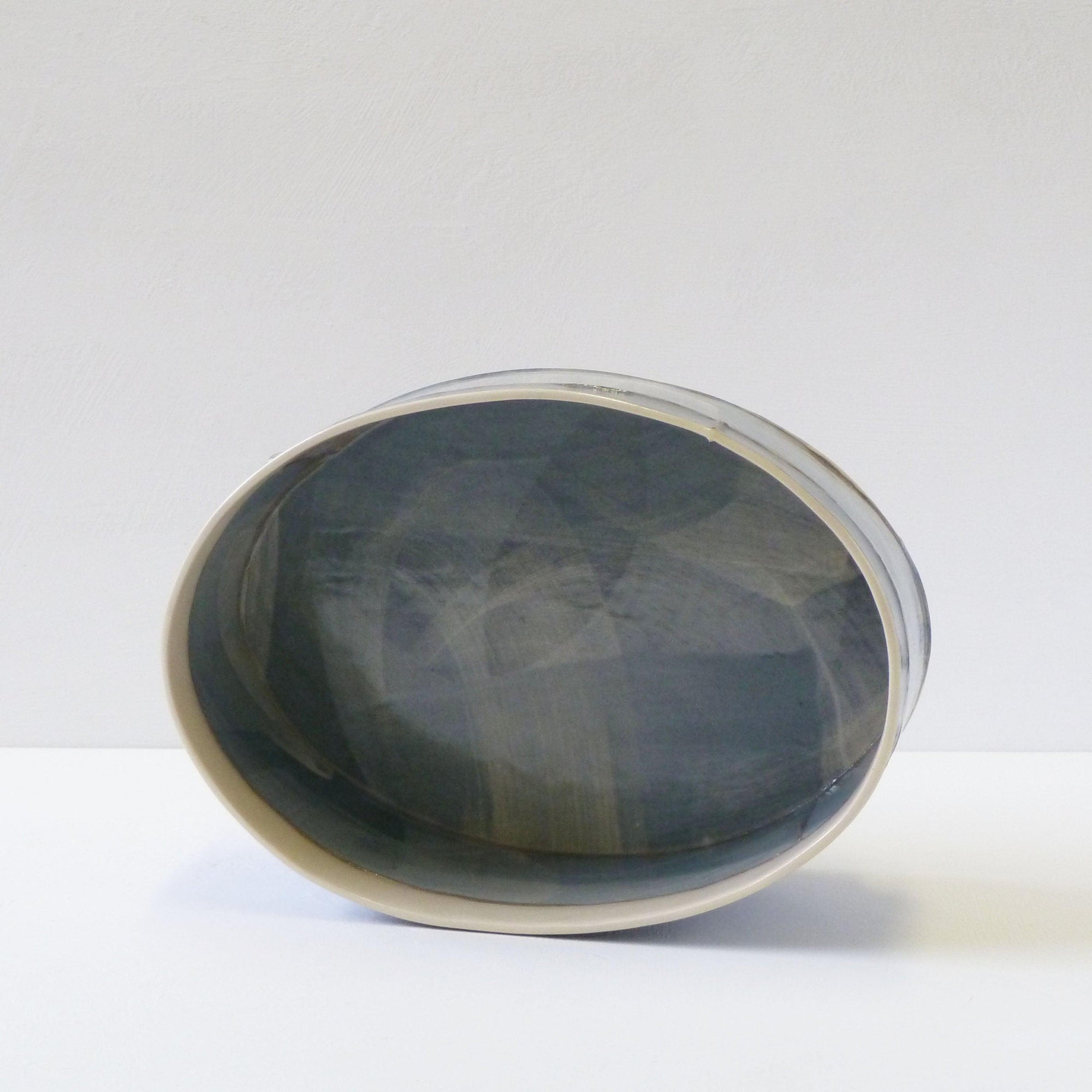Short Oval Vessel (Sh.032) | Blue | handbuilt ceramic created by Emily-Kriste Wilcox, available from Padstow Gallery, Cornwall