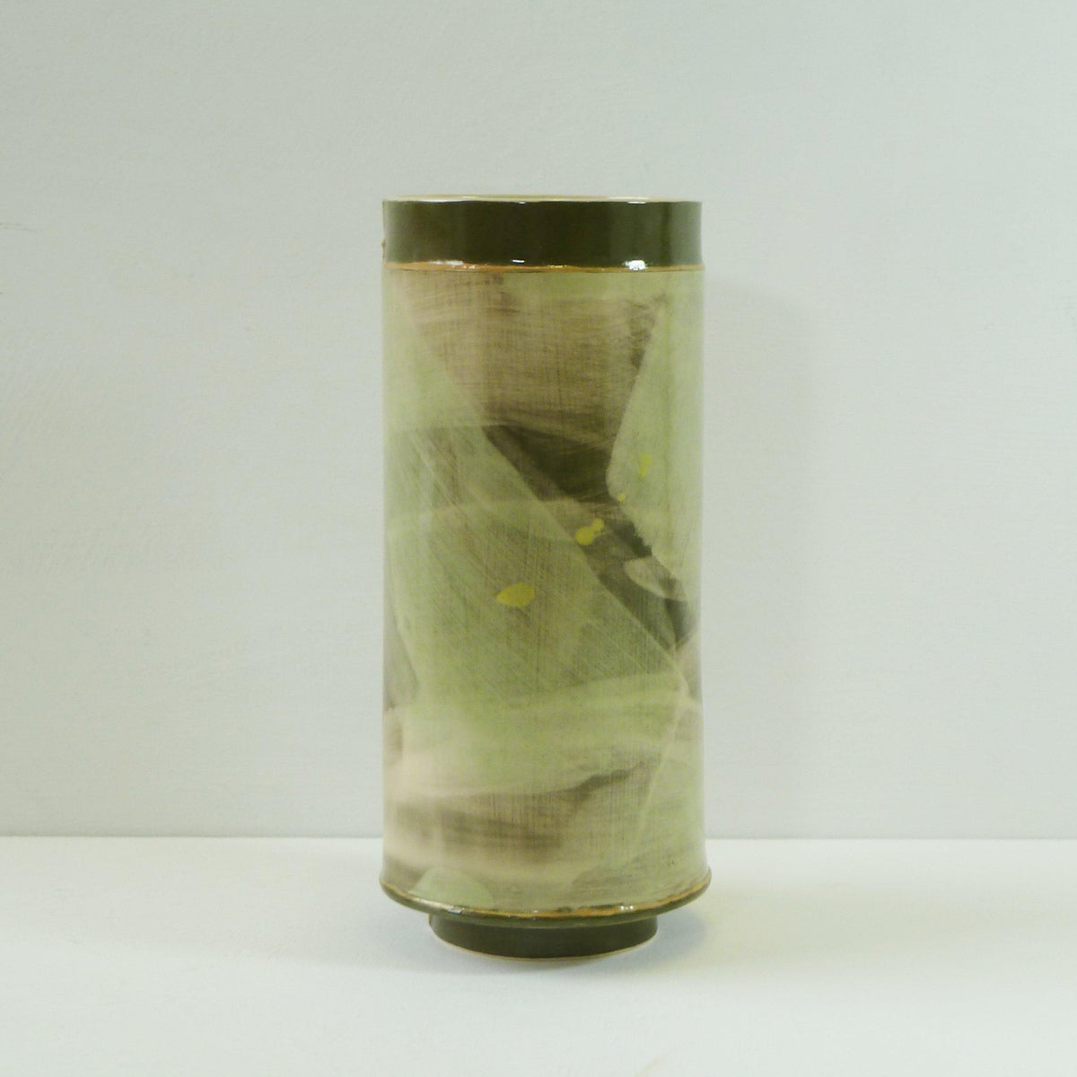 Mid Vessel (MV64) | Green | handbuilt ceramic created by Emily-Kriste Wilcox, available from Padstow Gallery, Cornwall