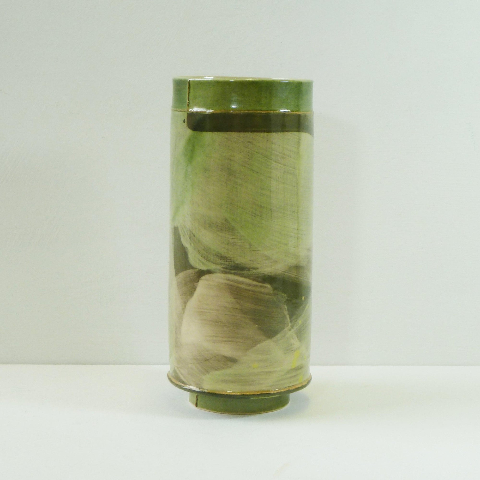 Mid Vessel (MV65) | Green | handbuilt ceramic created by Emily-Kriste Wilcox, available from Padstow Gallery, Cornwall