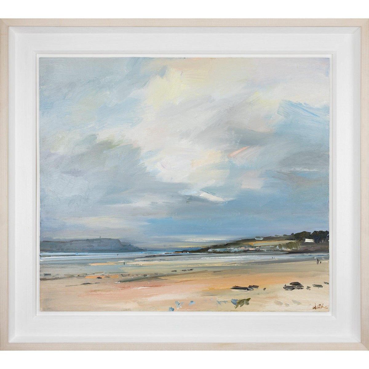 &#39;Evening Light, Daymer Bay&#39; oil on board by David Atkins, fine art, available at Padstow Gallery, Cornwall