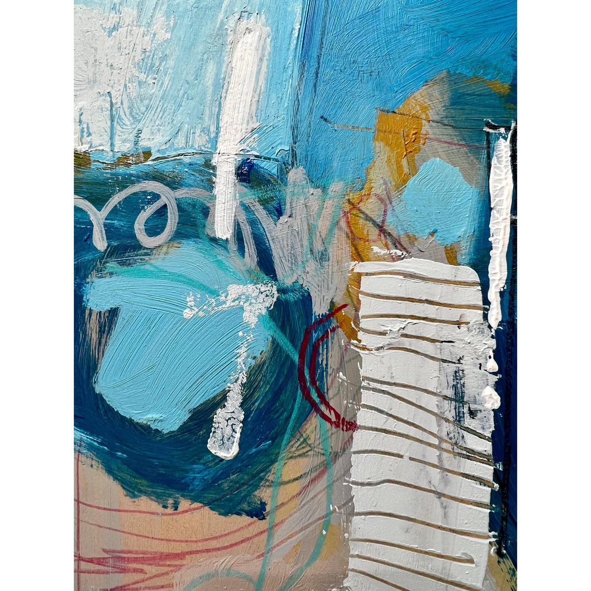 'Somewhere under the sun' mixed media on board by John Button, available at Padstow Gallery, Cornwall