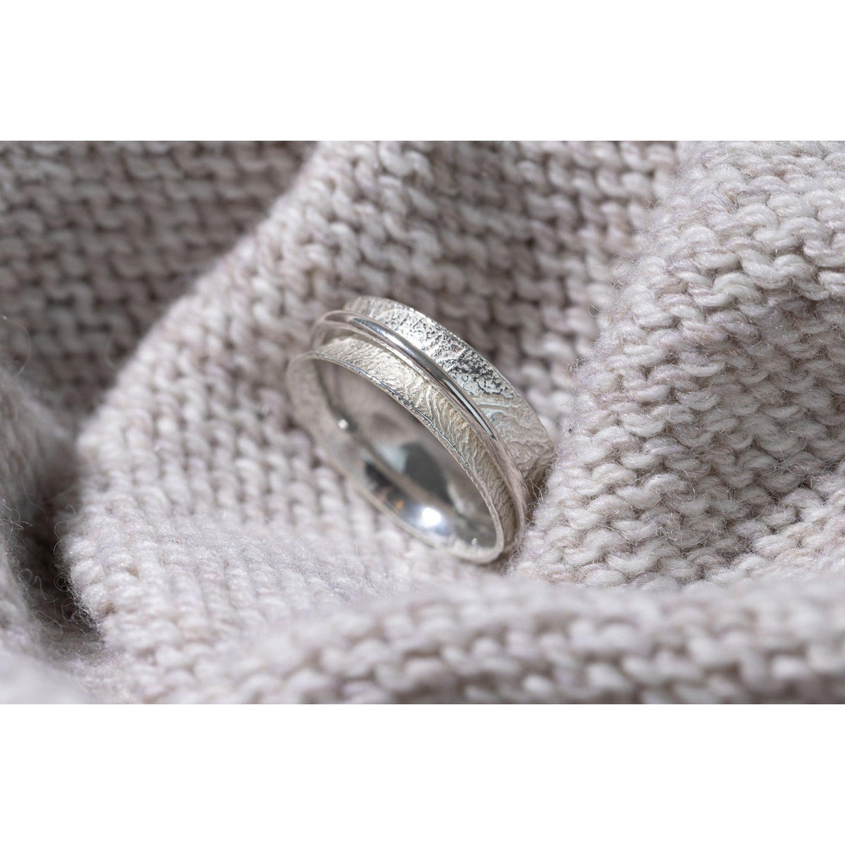 &#39;LG51 - Silver &#39;Worry&#39; Ring&#39; by Les Grimshaw, available at Padstow Gallery, Cornwall