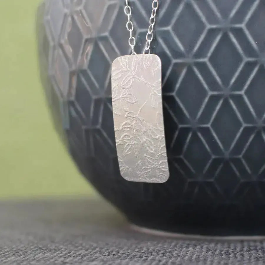 Watercolour Vines Tag Pendant by Jo Tinley, at Padstow Gallery, Cornwall