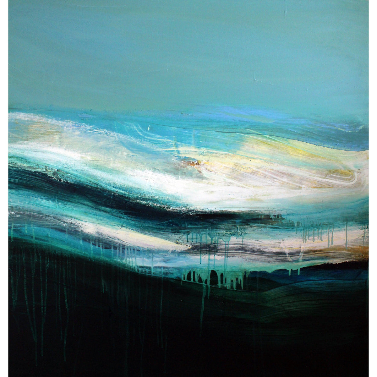 &#39;Emerald Sea&#39; oil original by Justine Lois Thorpe, available at Padstow Gallery, Cornwall