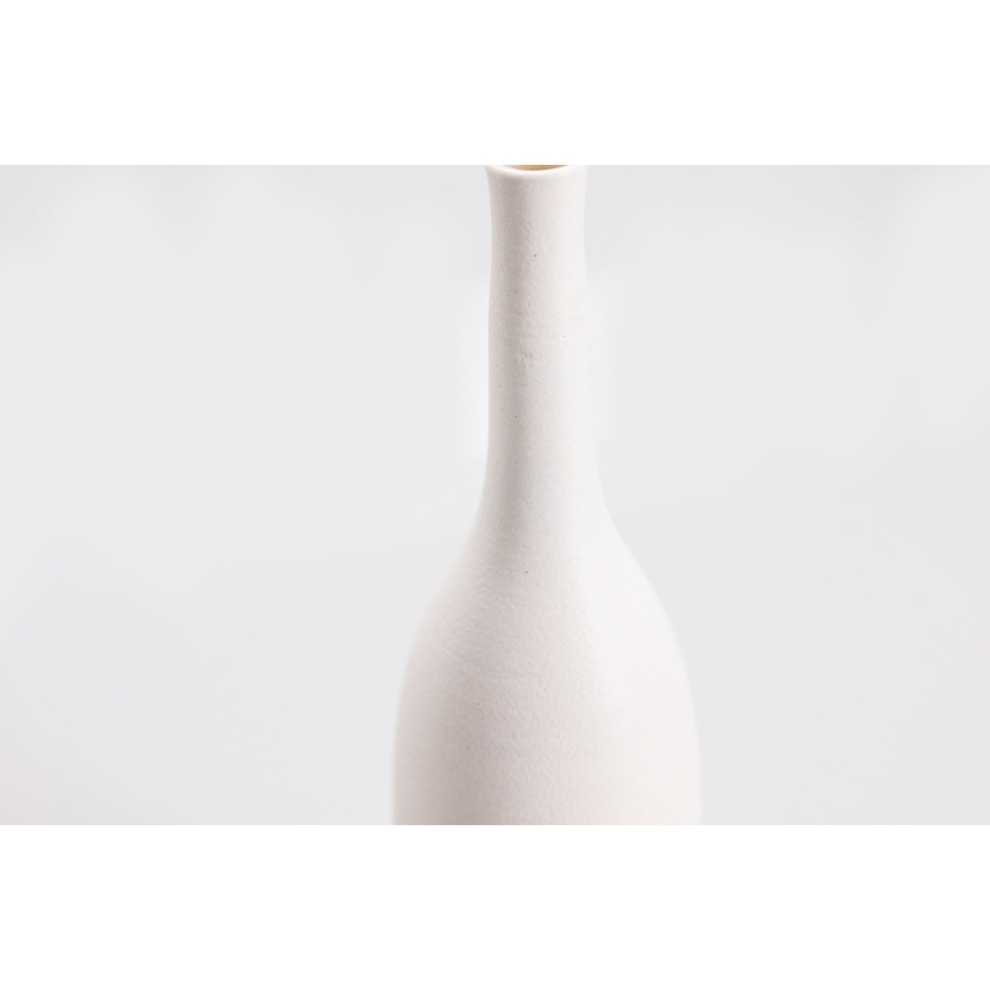 'LB145 Chalk White Bottle' by Lucy Burley ceramics, available at Padstow Gallery, Cornwall