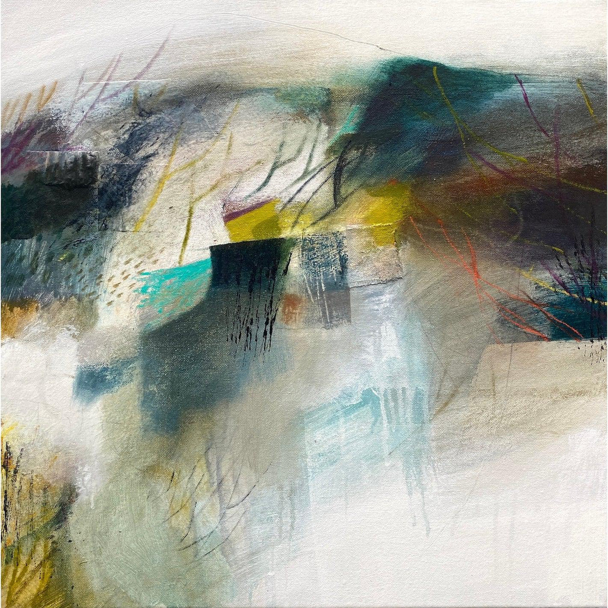 Highland 1, mixed media by Karen Birchwood, available from Padstow Gallery, Cornwall
