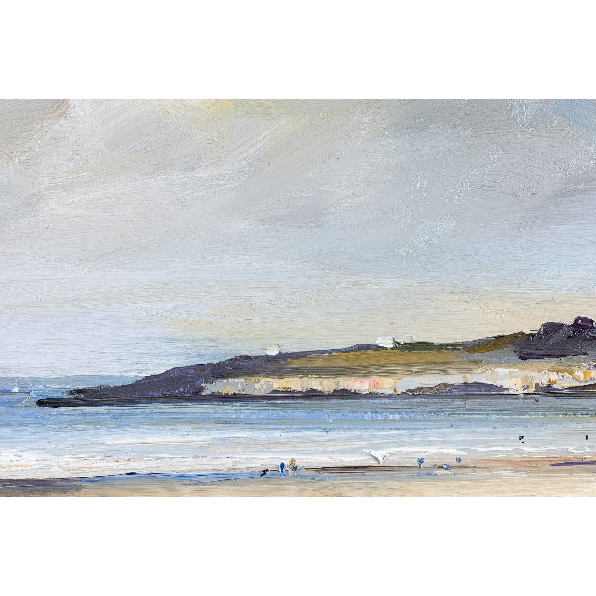 ‘Early Autumn on Daymer Bay' oil on board original by David Atkins, available at Padstow Gallery, Cornwall