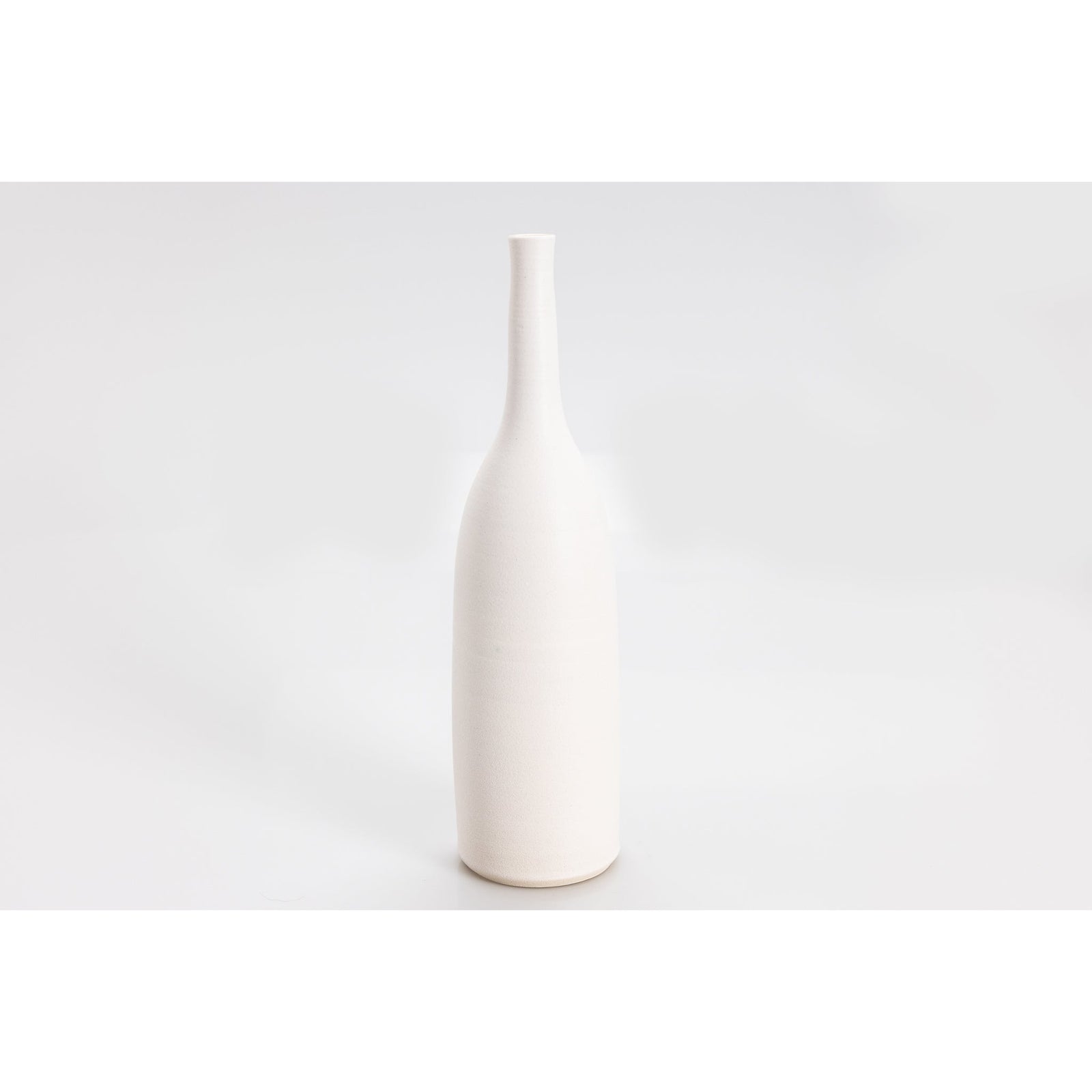 'LB145 Chalk White Bottle' by Lucy Burley ceramics, available at Padstow Gallery, Cornwall