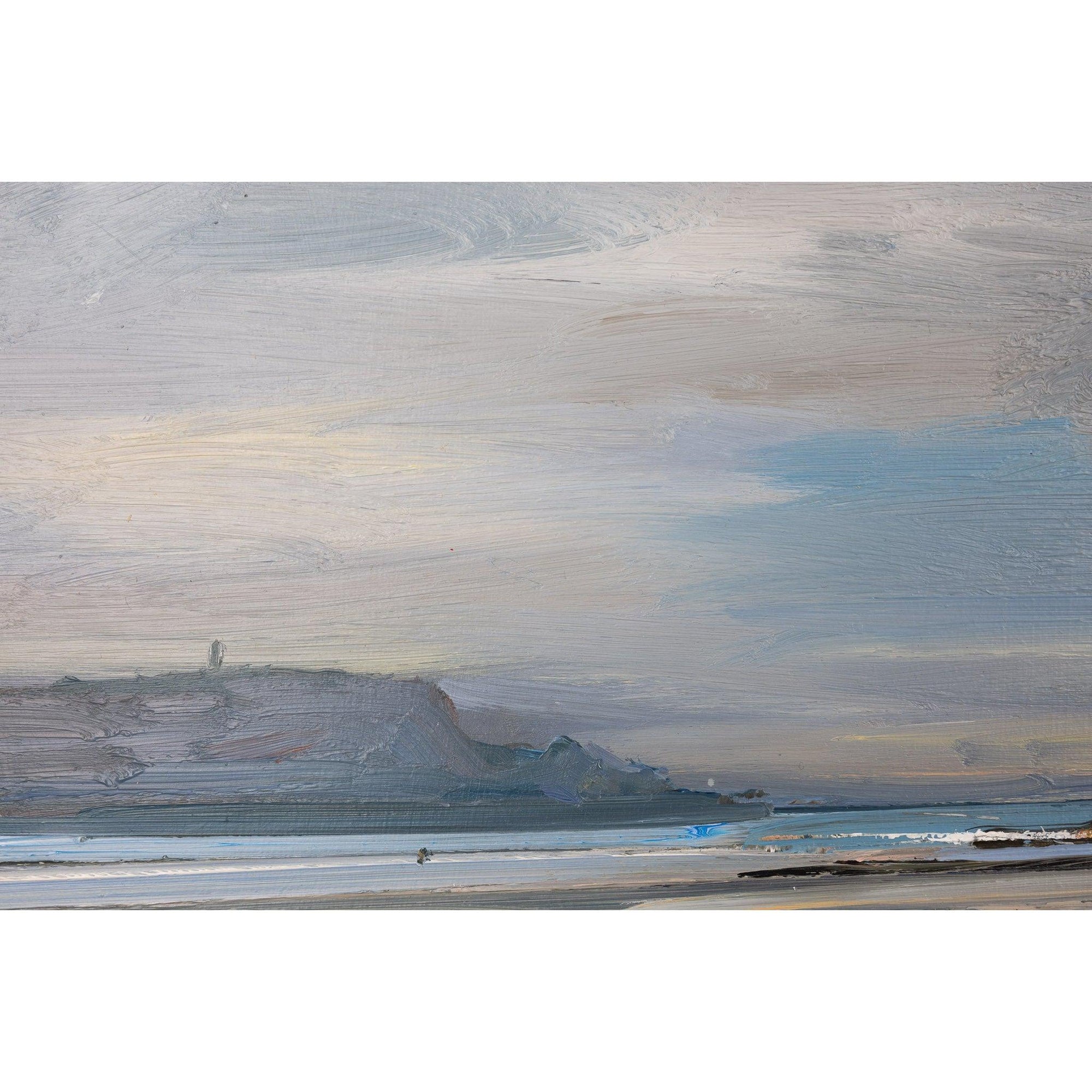 'Evening Light, Daymer Bay' oil on board by David Atkins, fine art, available at Padstow Gallery, Cornwall