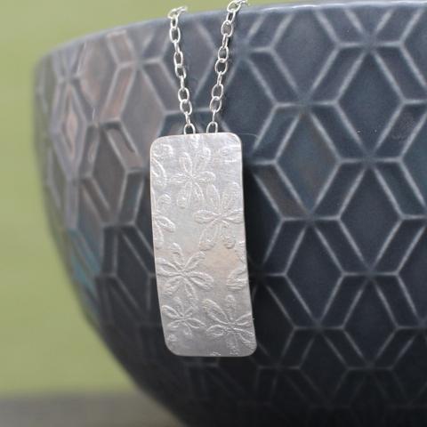 Watercolour Floral Tag Pendant by Jo Tinley, at Padstow Gallery, Cornwall